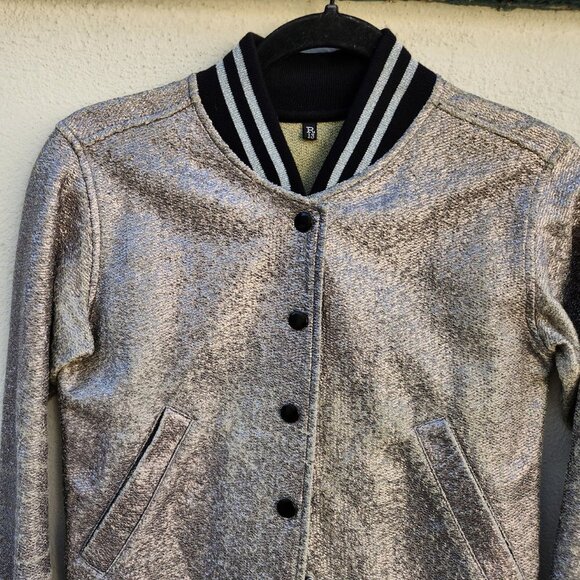 R13 Shrunken Metallic Roadie Jacket - Picture 4 of 8